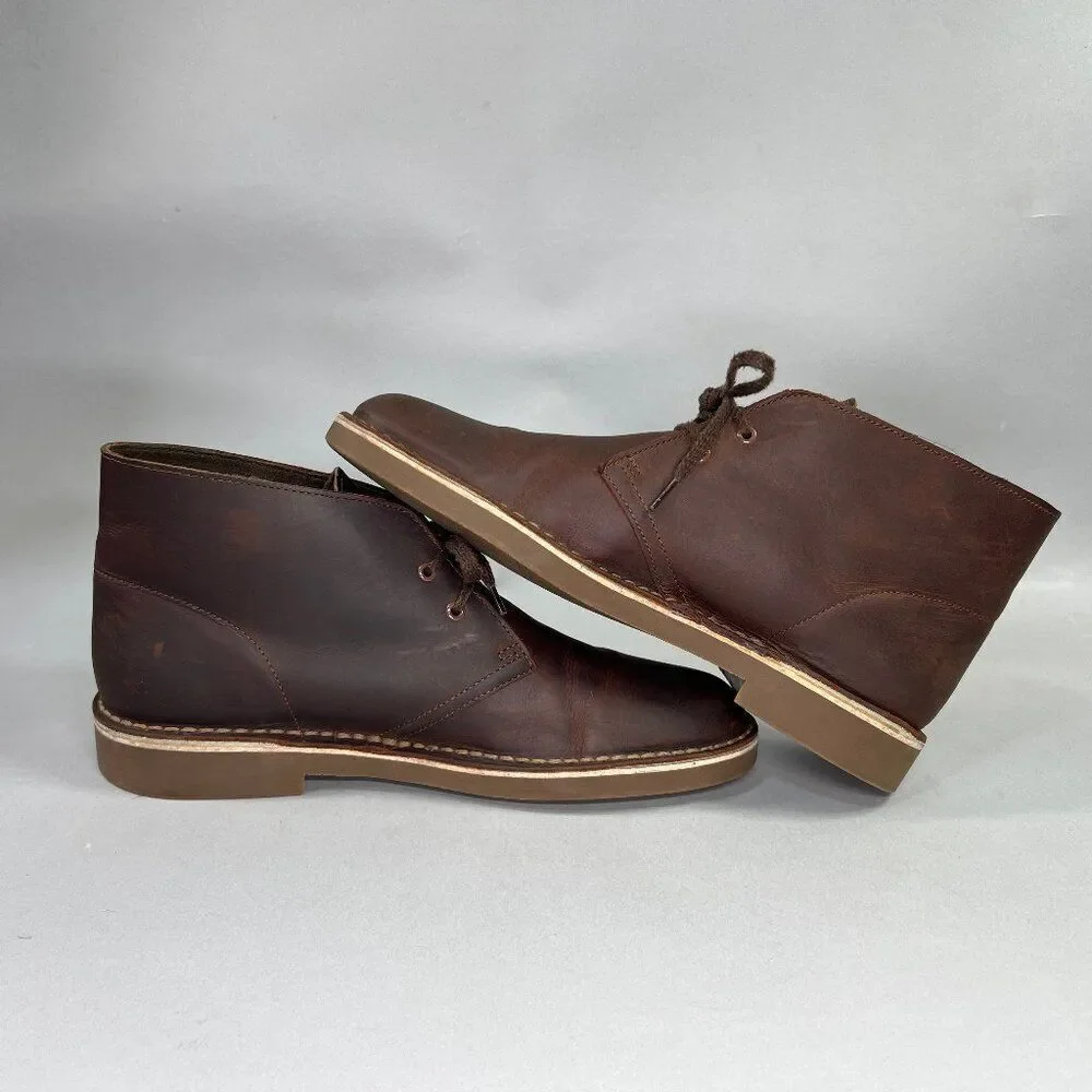 Clarks Chukka Boots‎ Men's Size 8.5 Brown Leather Casual Lace Up Boots
